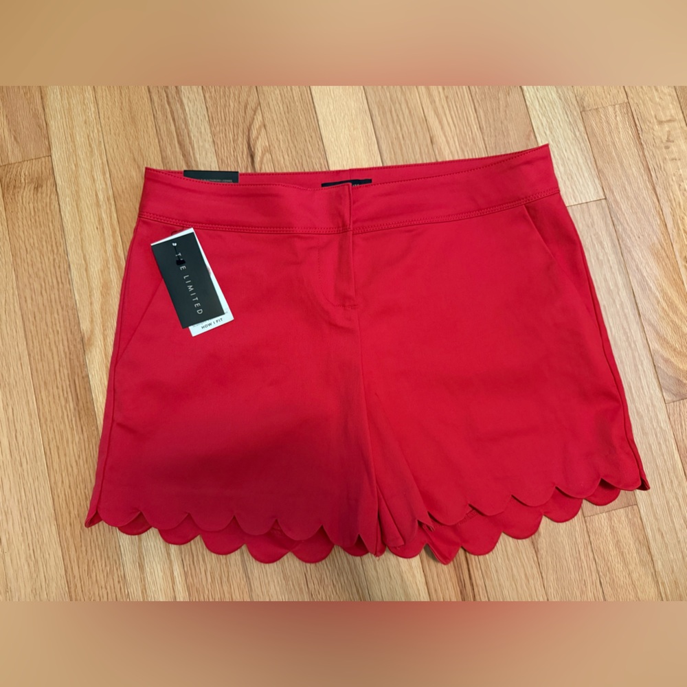 The Limited Bold Red Scalloped Shorts